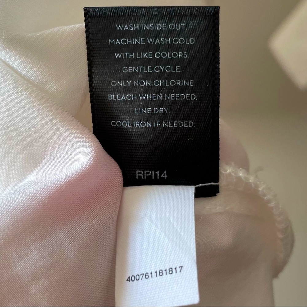 Simply Vera Vera Wang White Silky Blouse Top Collared Button-down Size XL - Picture 9 of 16